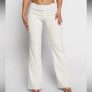 Tiger Mist Pinstripe Kittie Pant in White sz XS
